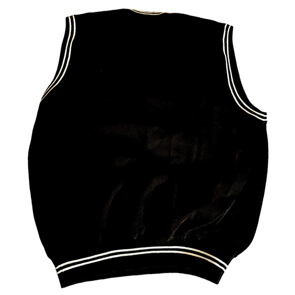 Masters Golf Vest Augusta National Slazenger  Black Pullover Knit Sz L Vintage - Picture 7 of 7